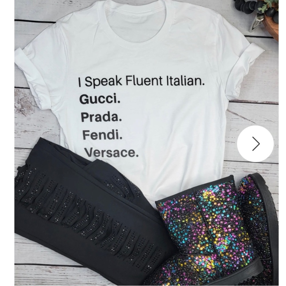 Women’s I Speak Fluent Italian Tee All Sizes Available
